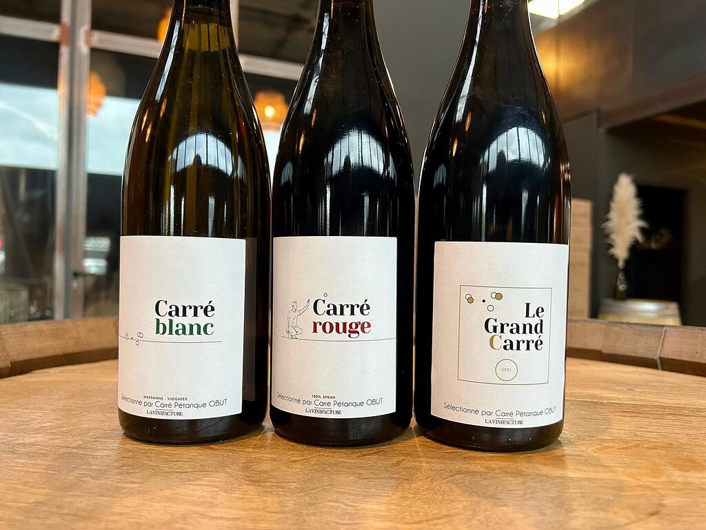 la belle trilogie personnalisée de nos vins pour @carrepetanqueobut coup